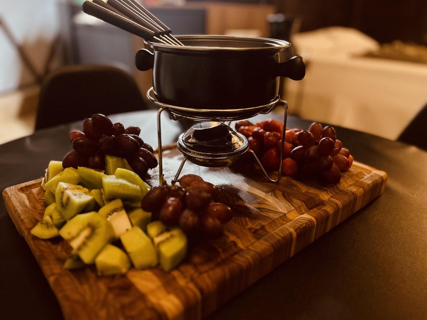 Fondue de chocolate com frutas